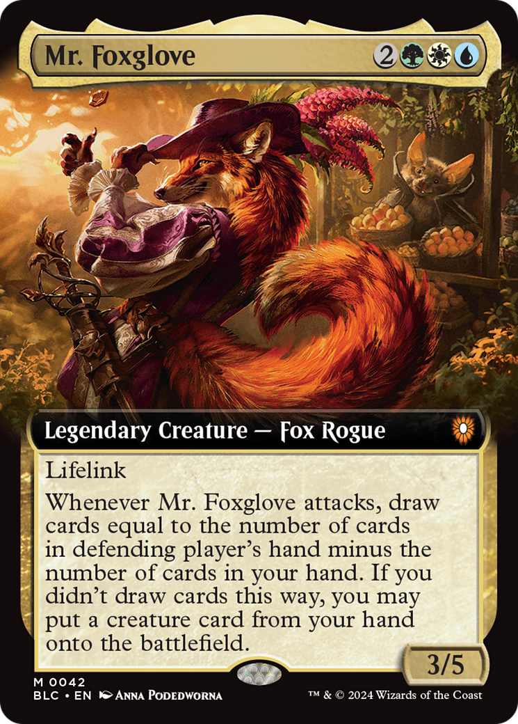 Mr. Foxglove (Extended Art) [Bloomburrow Commander] | Yard's Games Ltd