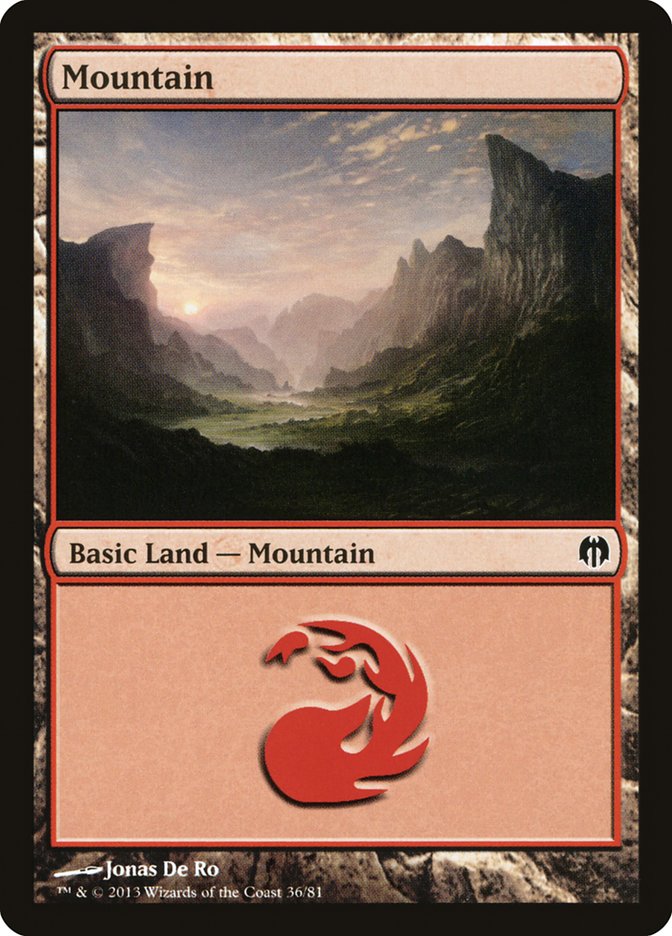 Mountain (36) [Duel Decks: Heroes vs. Monsters] | Yard's Games Ltd