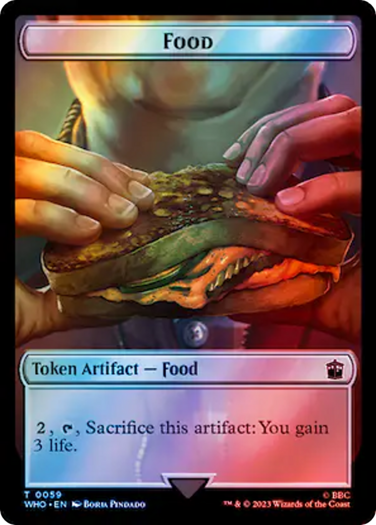 Alien Angel // Food (0059) Double-Sided Token (Surge Foil) [Doctor Who Tokens] | Yard's Games Ltd