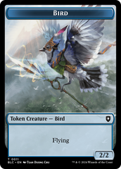 Bird (011) // Fish Double-Sided Token [Bloomburrow Commander Tokens] | Yard's Games Ltd