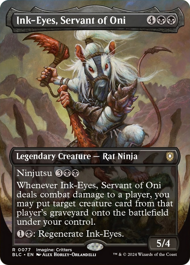 Ink-Eyes, Servant of Oni (Borderless) [Bloomburrow Commander] | Yard's Games Ltd