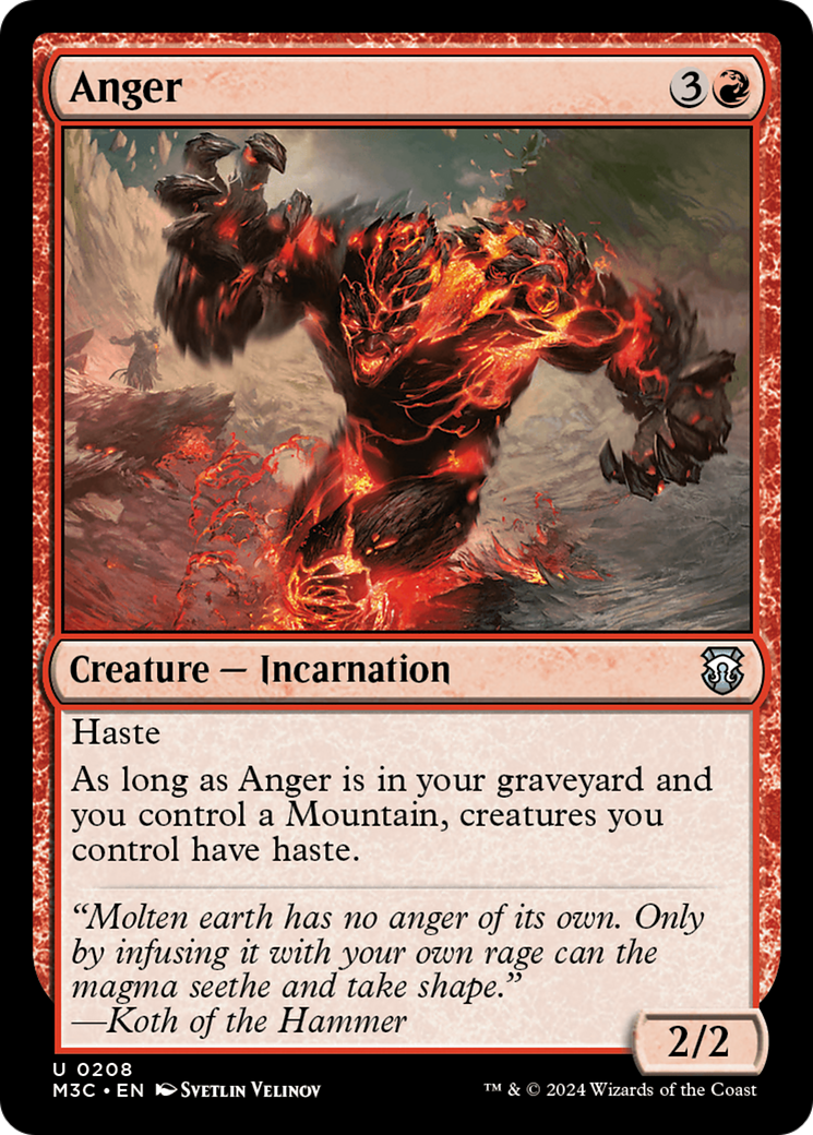 Anger (Ripple Foil) [Modern Horizons 3 Commander] | Yard's Games Ltd