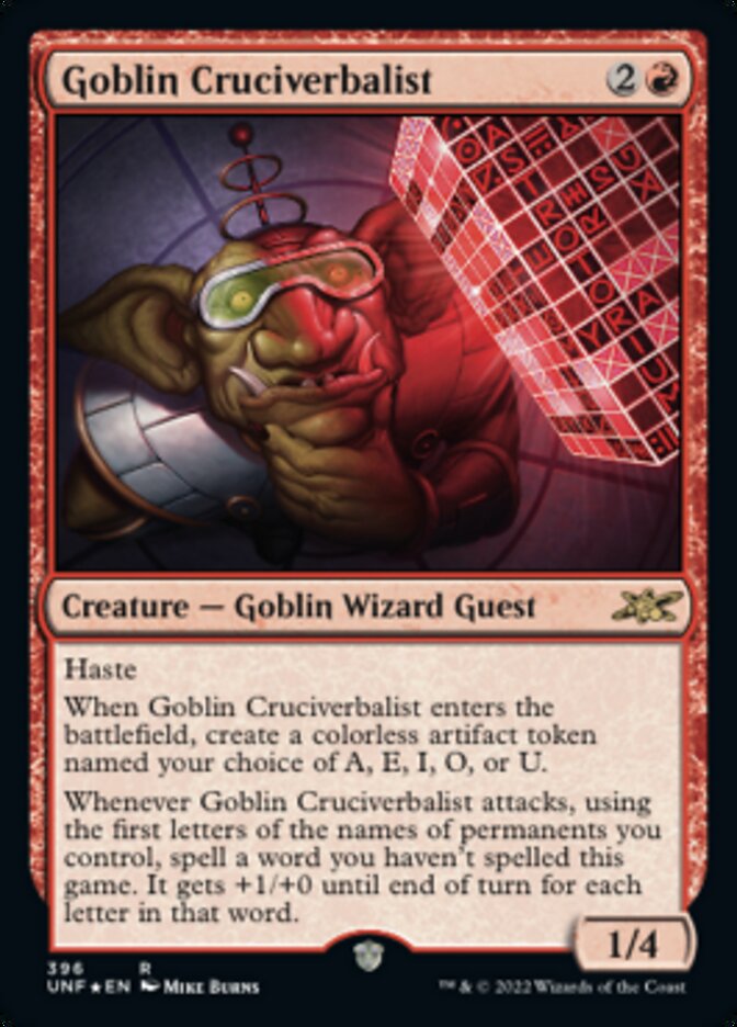 Goblin Cruciverbalist (Galaxy Foil) [Unfinity] | Yard's Games Ltd