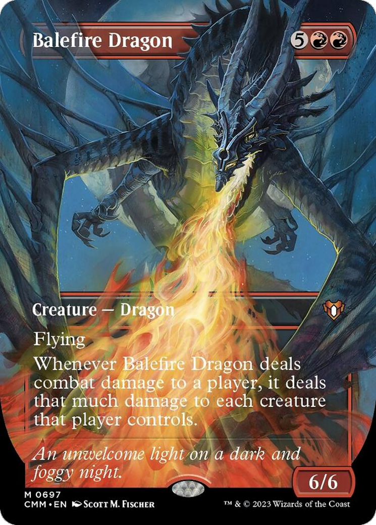 Balefire Dragon (Borderless Alternate Art) [Commander Masters] | Yard's Games Ltd