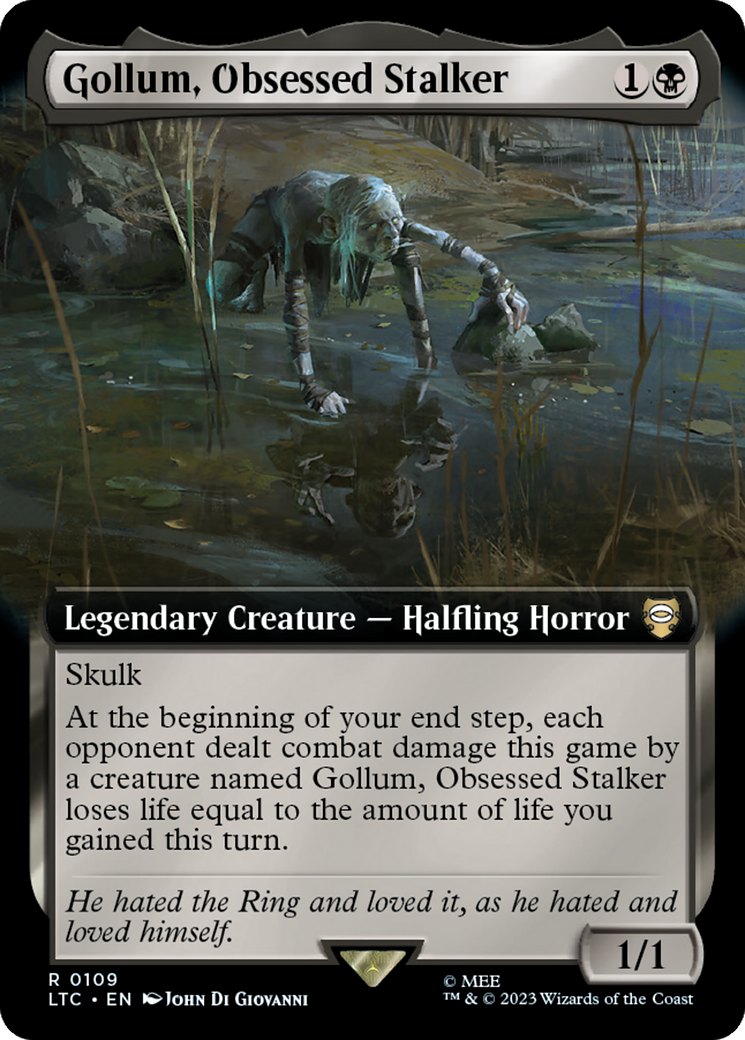 Gollum, Obsessed Stalker (Extended Art) [The Lord of the Rings: Tales of Middle-Earth Commander] | Yard's Games Ltd