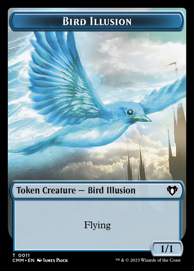 Treasure // Bird Illusion Double-Sided Token [Commander Masters Tokens] | Yard's Games Ltd