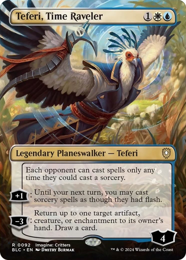 Teferi, Time Raveler (Borderless) [Bloomburrow Commander] | Yard's Games Ltd