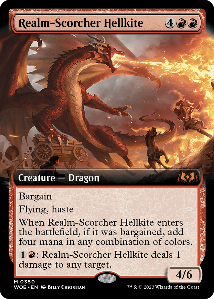 Realm-Scorcher Hellkite (Extended Art) [Wilds of Eldraine] | Yard's Games Ltd