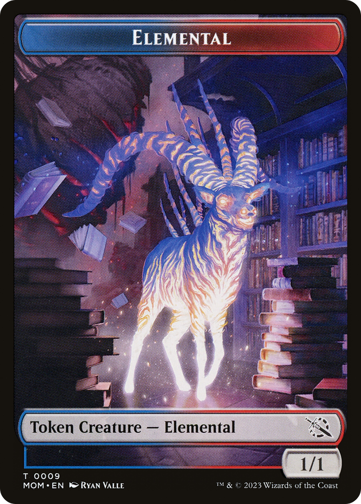 Elemental (09) // Dinosaur Double-Sided Token [March of the Machine Tokens] | Yard's Games Ltd