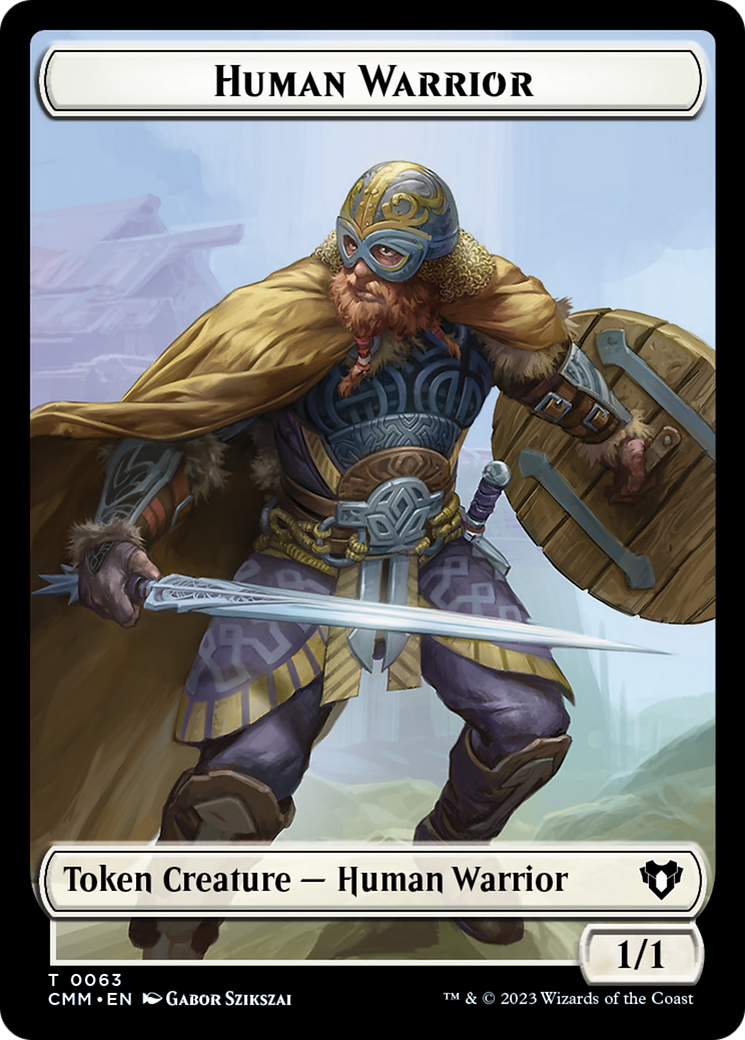 Human Warrior // Zombie Army Double-Sided Token [Commander Masters Tokens] | Yard's Games Ltd