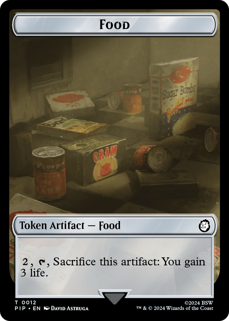 Warrior // Food (0012) Double-Sided Token [Fallout Tokens] | Yard's Games Ltd