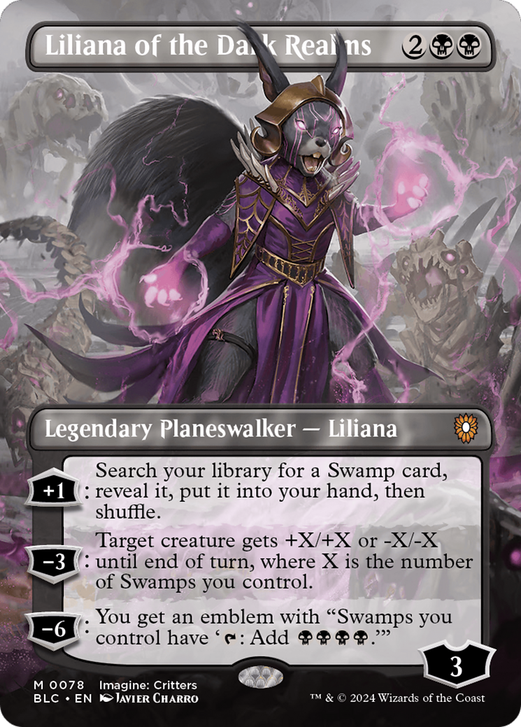 Liliana of the Dark Realms (Borderless) [Bloomburrow Commander] | Yard's Games Ltd