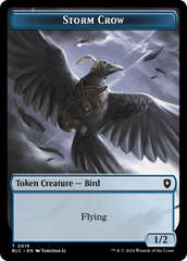 Storm Crow // Bird (003) Double-Sided Token [Bloomburrow Commander Tokens] | Yard's Games Ltd