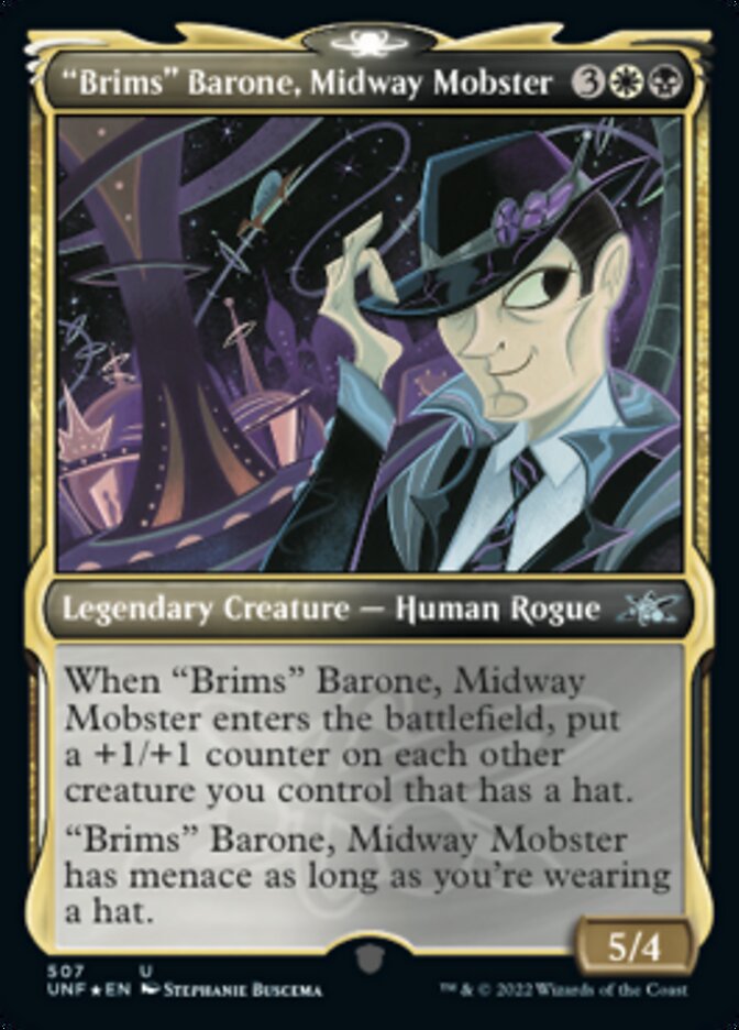 "Brims" Barone, Midway Mobster (Showcase) (Galaxy Foil) [Unfinity] | Yard's Games Ltd