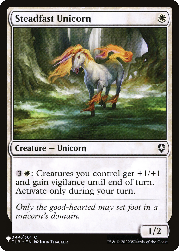 Steadfast Unicorn [The List Reprints] | Yard's Games Ltd