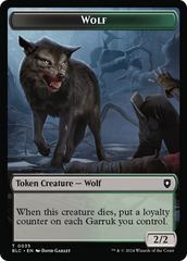 Human Soldier // Wolf (035) Double-Sided Token [Bloomburrow Commander Tokens] | Yard's Games Ltd