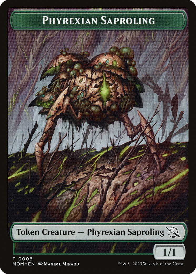 Treasure (20) // Phyrexian Saproling Double-Sided Token [March of the Machine Tokens] | Yard's Games Ltd