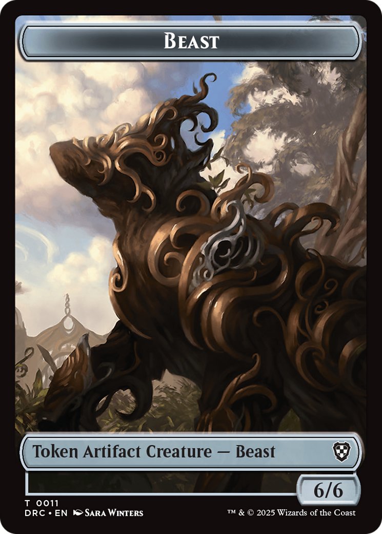 Construct // Beast (0011) Double-Sided Token [Aetherdrift Tokens] | Yard's Games Ltd