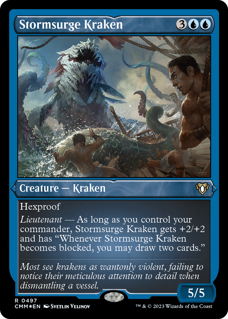 Stormsurge Kraken (Foil Etched) [Commander Masters] | Yard's Games Ltd