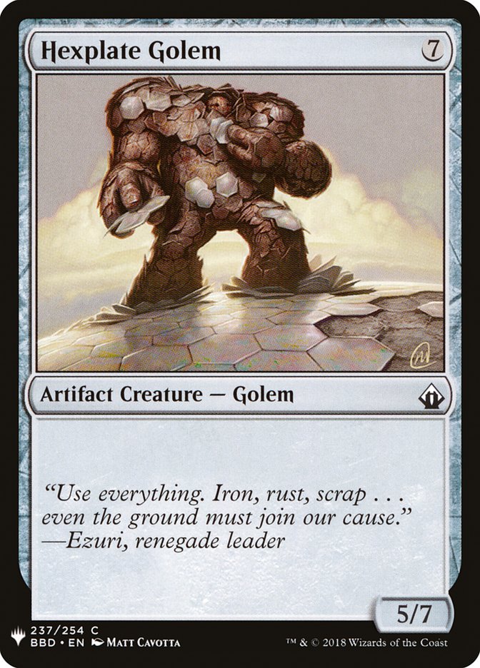 Hexplate Golem [Mystery Booster] | Yard's Games Ltd