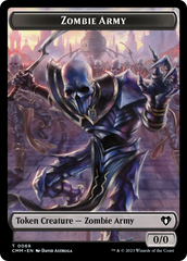 Human Warrior // Zombie Army Double-Sided Token [Commander Masters Tokens] | Yard's Games Ltd