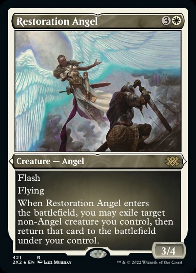 Restoration Angel (Foil Etched) [Double Masters 2022] | Yard's Games Ltd