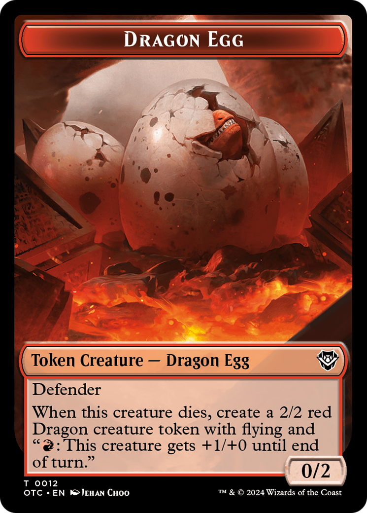 Dragon Egg // Dragon Double-Sided Token [Outlaws of Thunder Junction Commander Tokens] | Yard's Games Ltd