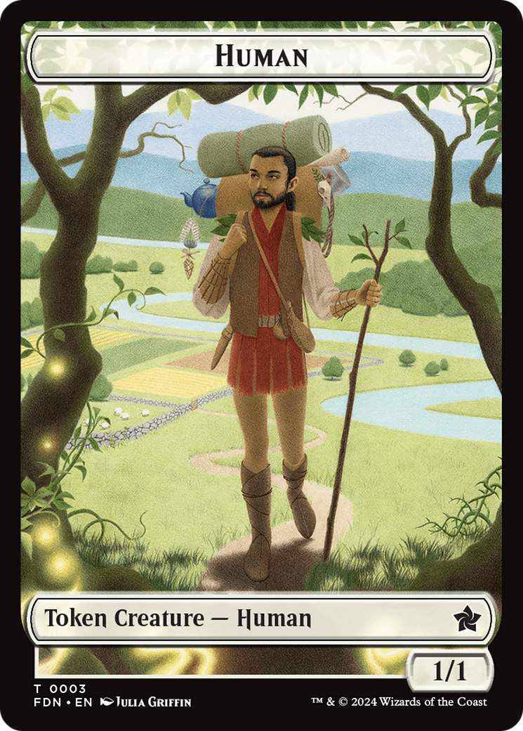 Copy // Human Double-Sided Token [Foundations Tokens] | Yard's Games Ltd