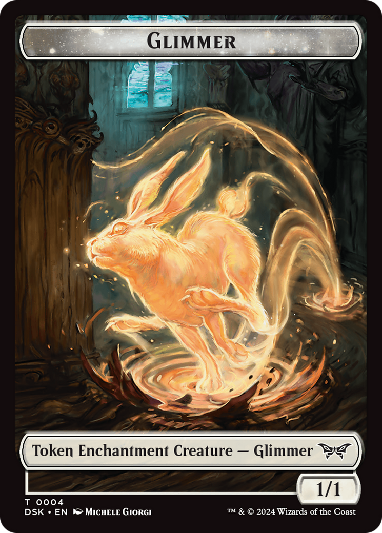 Glimmer // Shard Double-Sided Token [Duskmourn: House of Horror Tokens] | Yard's Games Ltd