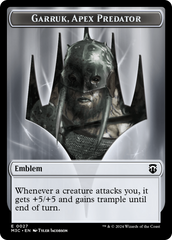 Garruk, Apex Predator Emblem // Saproling Double-Sided Token [Modern Horizons 3 Commander Tokens] | Yard's Games Ltd