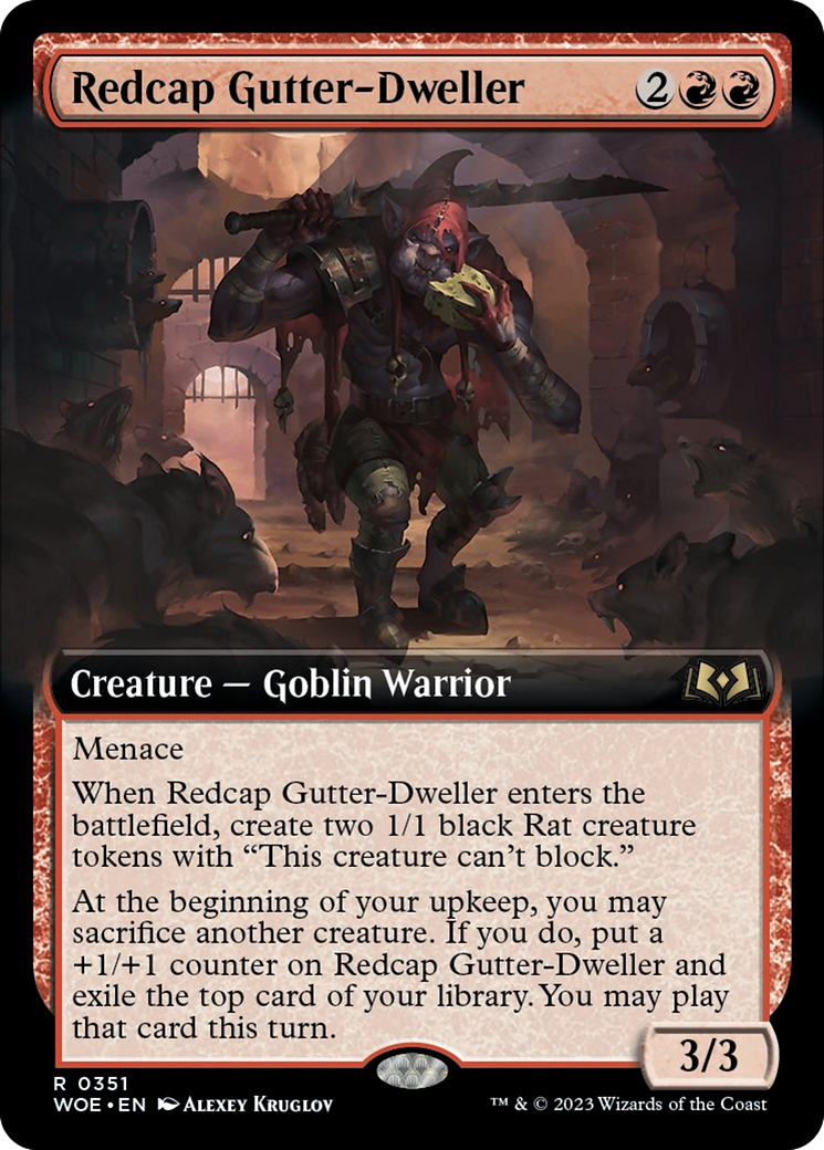 Redcap Gutter-Dweller (Extended Art) [Wilds of Eldraine] | Yard's Games Ltd