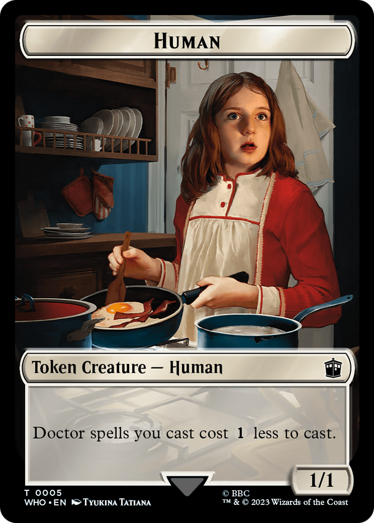 Human (0005) // Clue (0023) Double-Sided Token [Doctor Who Tokens] | Yard's Games Ltd