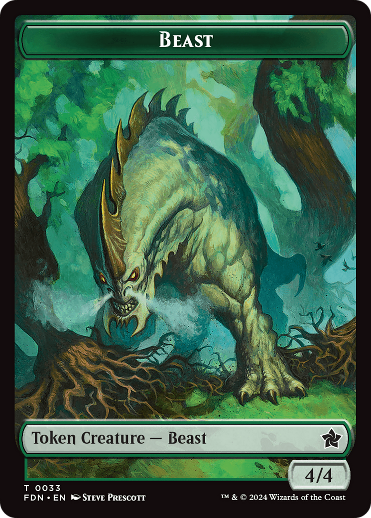 Dog // Beast (0033) Double-Sided Token [Foundations Tokens] | Yard's Games Ltd