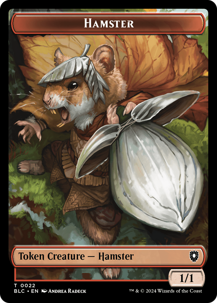 Hamster // Beast (024) Double-Sided Token [Bloomburrow Commander Tokens] | Yard's Games Ltd