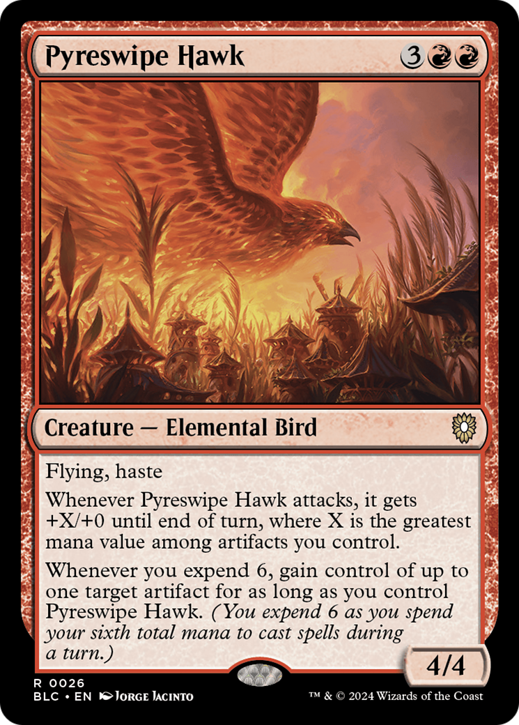 Pyreswipe Hawk [Bloomburrow Commander] | Yard's Games Ltd