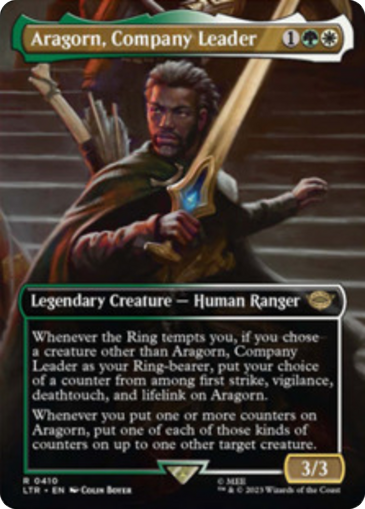 Aragorn, Company Leader (Borderless Alternate Art) [The Lord of the Rings: Tales of Middle-Earth] | Yard's Games Ltd