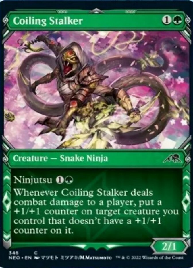 Coiling Stalker (Showcase Ninja) [Kamigawa: Neon Dynasty] | Yard's Games Ltd