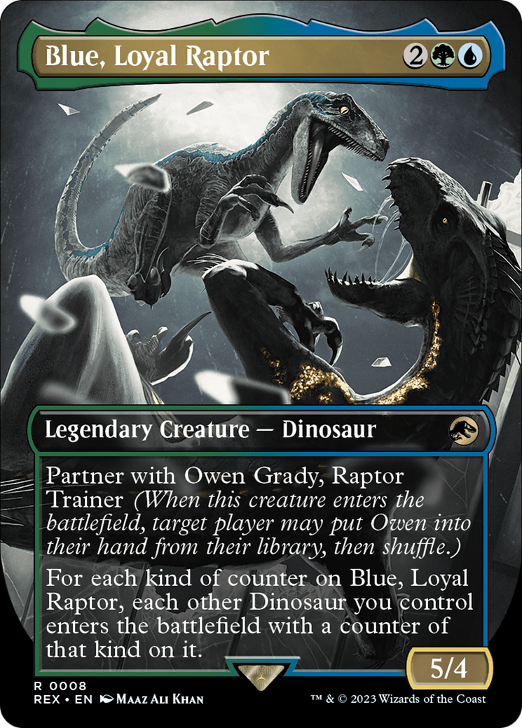 Blue, Loyal Raptor (Borderless) [Jurassic World Collection] | Yard's Games Ltd