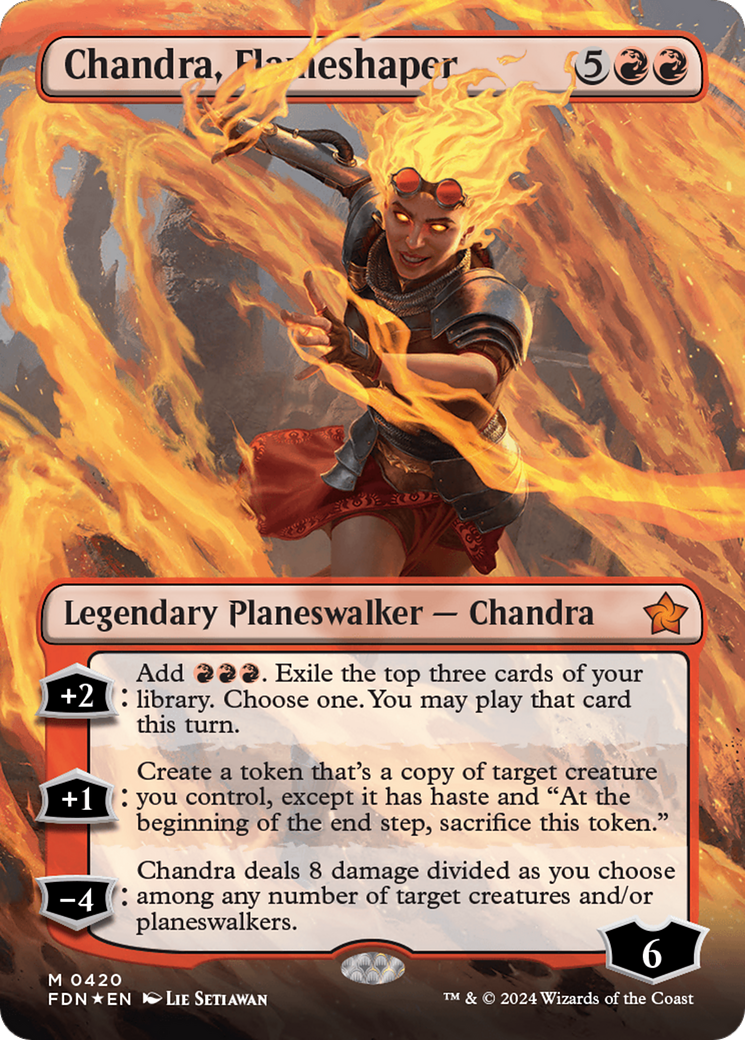 Chandra, Flameshaper (Borderless) (Mana Foil) [Foundations] | Yard's Games Ltd