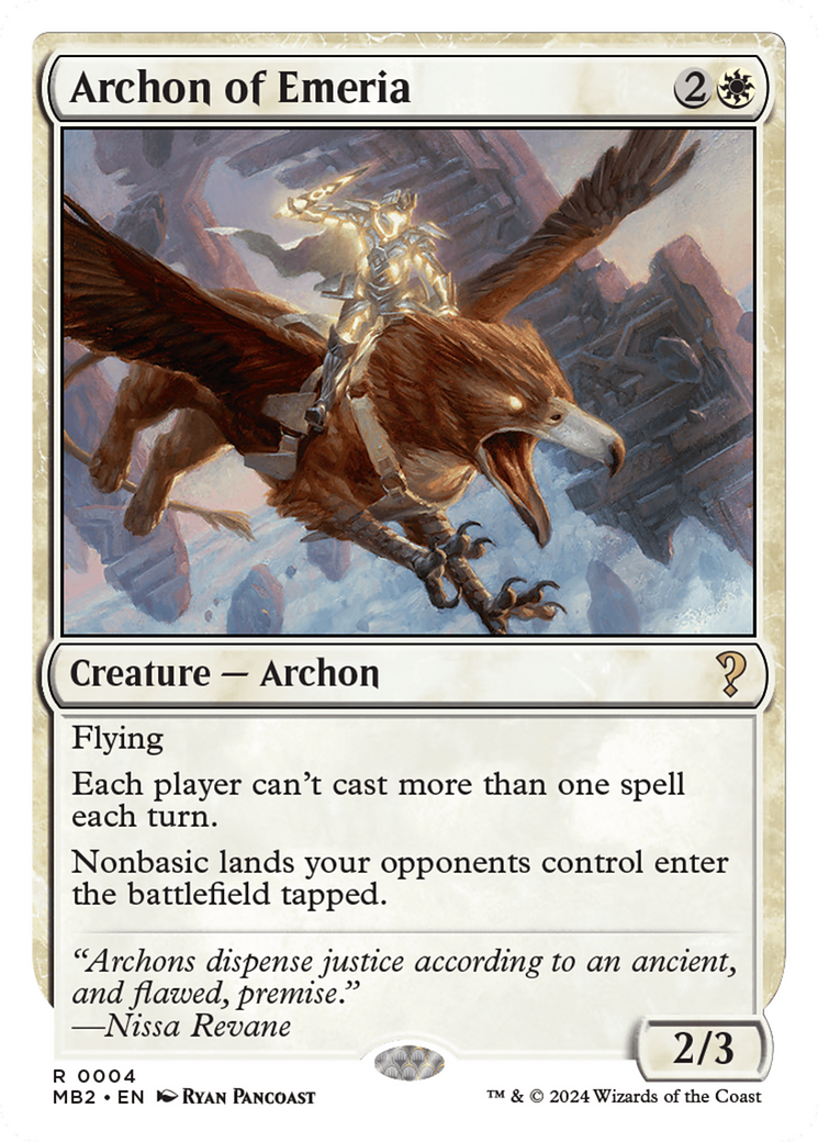 Archon of Emeria (White Border) [Mystery Booster 2] | Yard's Games Ltd