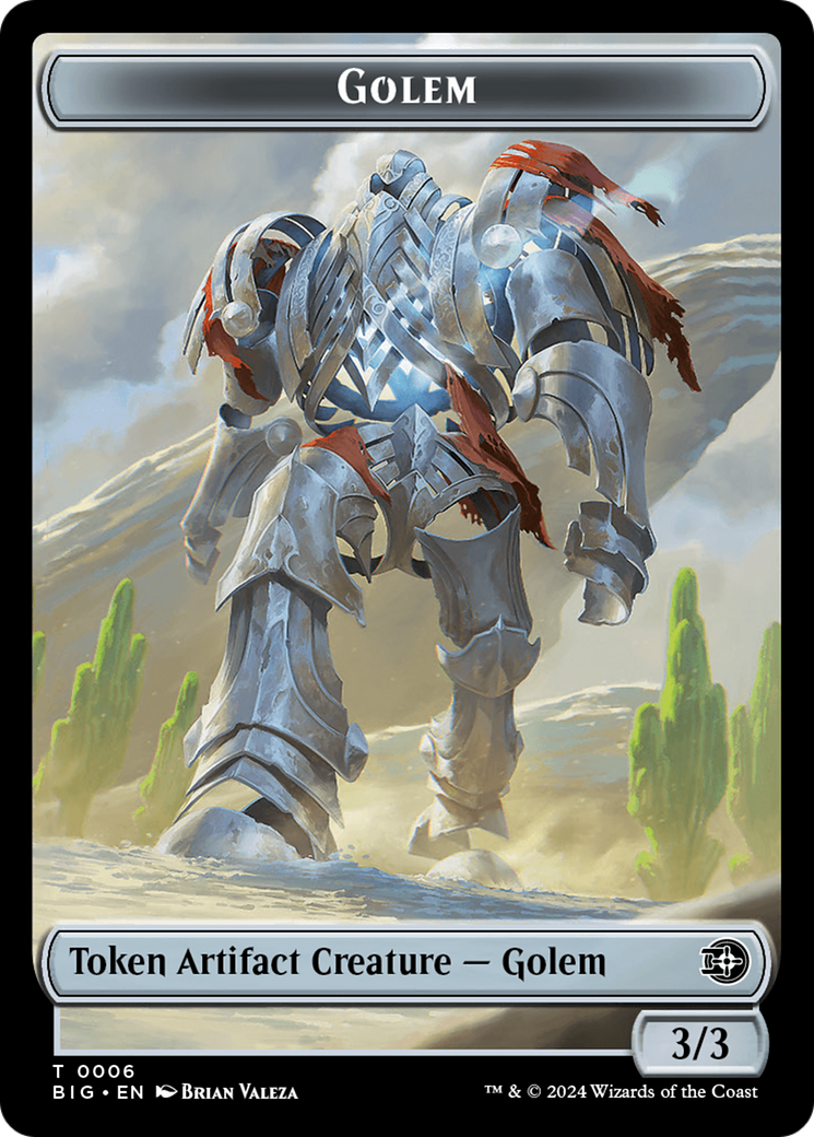 Mercenary // Golem Double-Sided Token [Outlaws of Thunder Junction Tokens] | Yard's Games Ltd