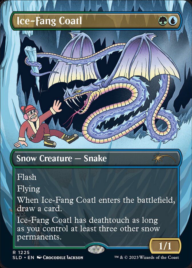 Ice-Fang Coatl (Borderless) [Secret Lair Drop Series] | Yard's Games Ltd