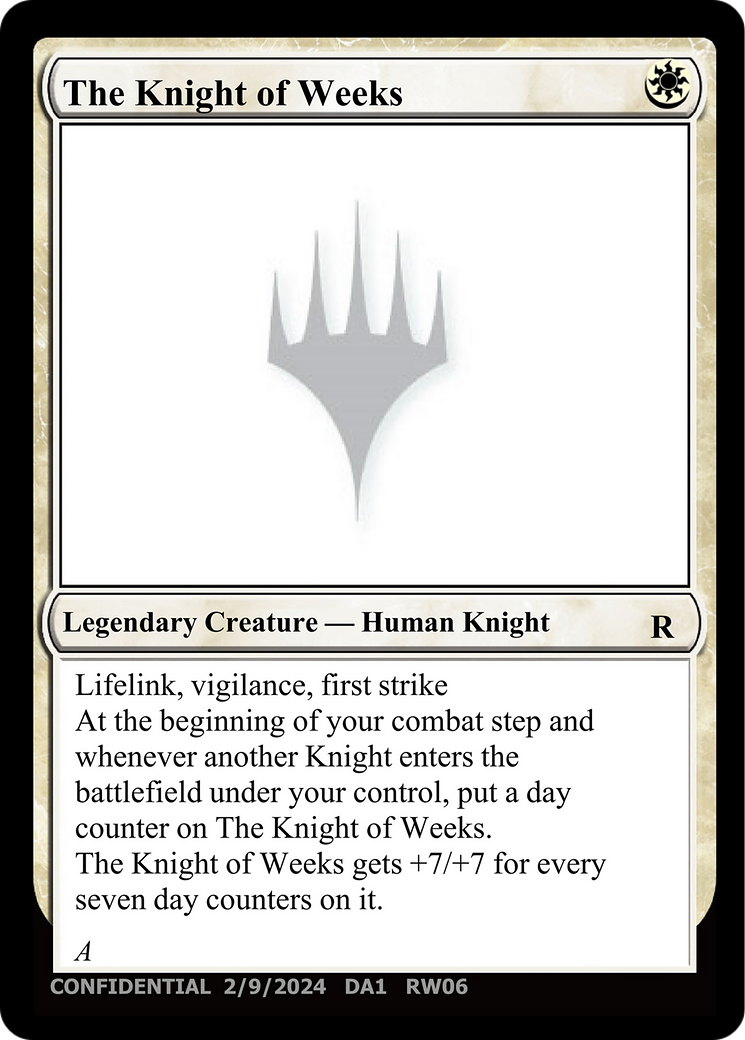 The Knight of Weeks [Unknown Event] | Yard's Games Ltd