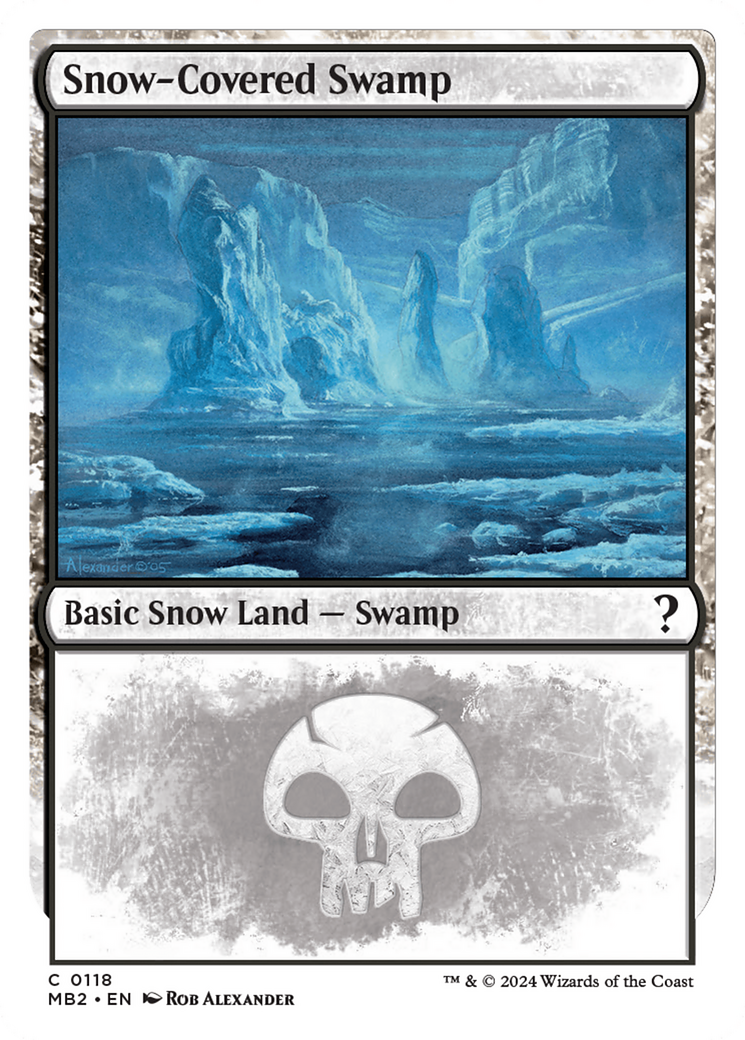 Snow-Covered Swamp (White Border) [Mystery Booster 2] | Yard's Games Ltd