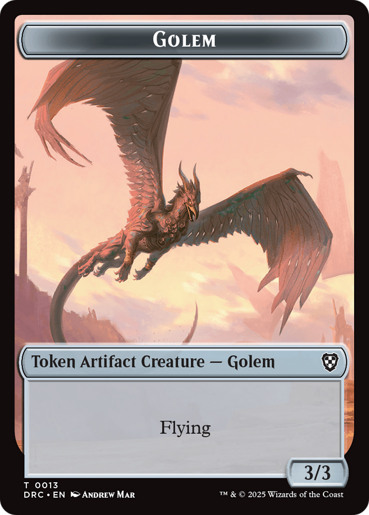 Golem (0013) // Nalaar Aetherjet Double-Sided Token [Aetherdrift Tokens] | Yard's Games Ltd