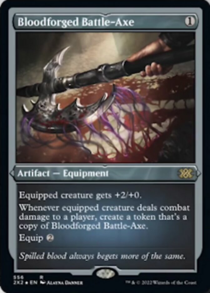 Bloodforged Battle-Axe (Foil Etched) [Double Masters 2022] | Yard's Games Ltd