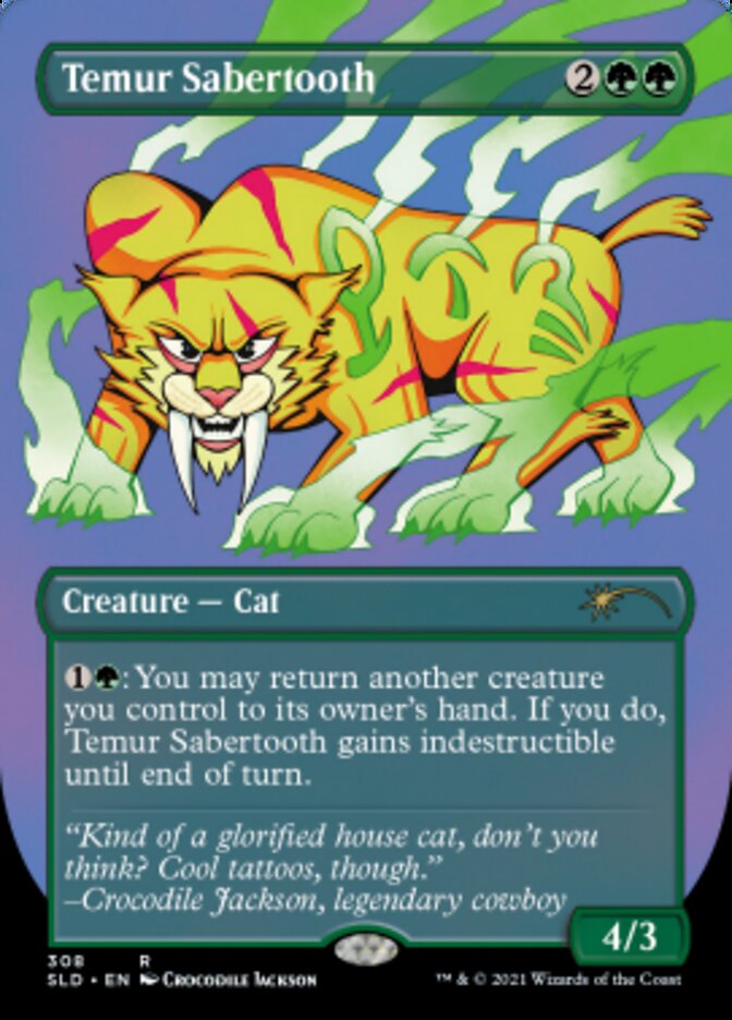 Temur Sabertooth (Borderless) [Secret Lair Drop Series] | Yard's Games Ltd