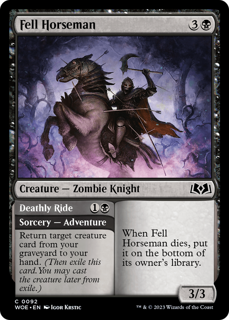 Fell Horseman // Deathly Ride [Wilds of Eldraine] | Yard's Games Ltd