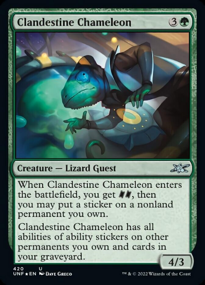 Clandestine Chameleon (Galaxy Foil) [Unfinity] | Yard's Games Ltd