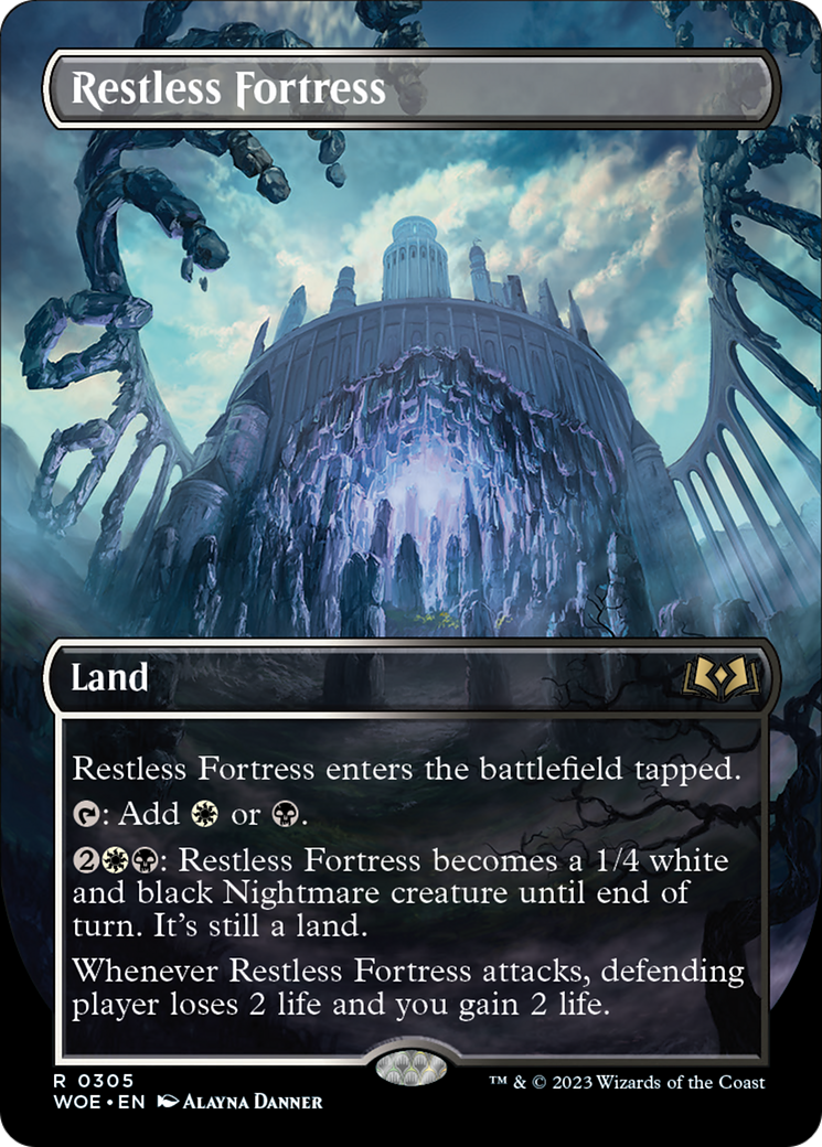 Restless Fortress (Borderless Alternate Art) [Wilds of Eldraine] | Yard's Games Ltd